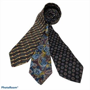 Lot of 3 Men’s Navy Blue Dress Ties